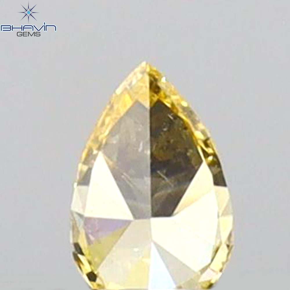 0.08 CT Pear Shape Natural Diamond Yellow Color VS2 Clarity (3.44 MM)