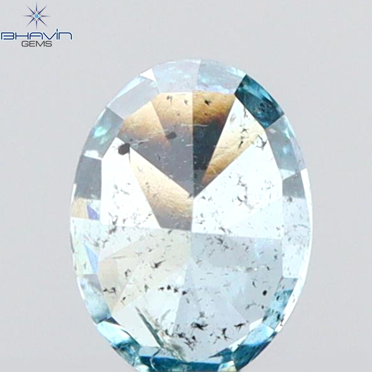 0.18 CT Natural Oval Diamond Enhanced Intense Blue Color Clarity SI2 (4.02 MM)
