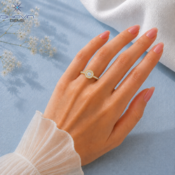 Round Cut Diamond Halo Engagement Ring with Vintage Inspired Diamond Band