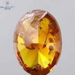 1.02 CT Oval Shape Natural Diamond Orange Color I3 Clarity (7.04 MM)