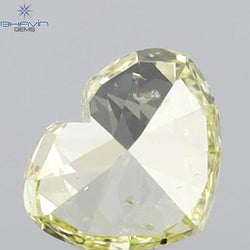 0.55 CT Heart Shape Natural Diamond Yellow Color SI1 Clarity (5.16 MM)
