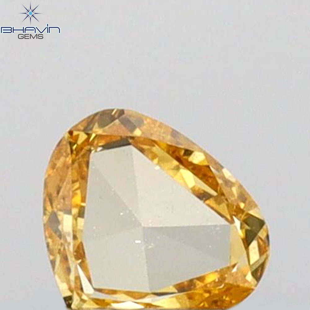 0.11 CT Heart Shape Natural Diamond Orange Color VS1 Clarity (3.85 MM)