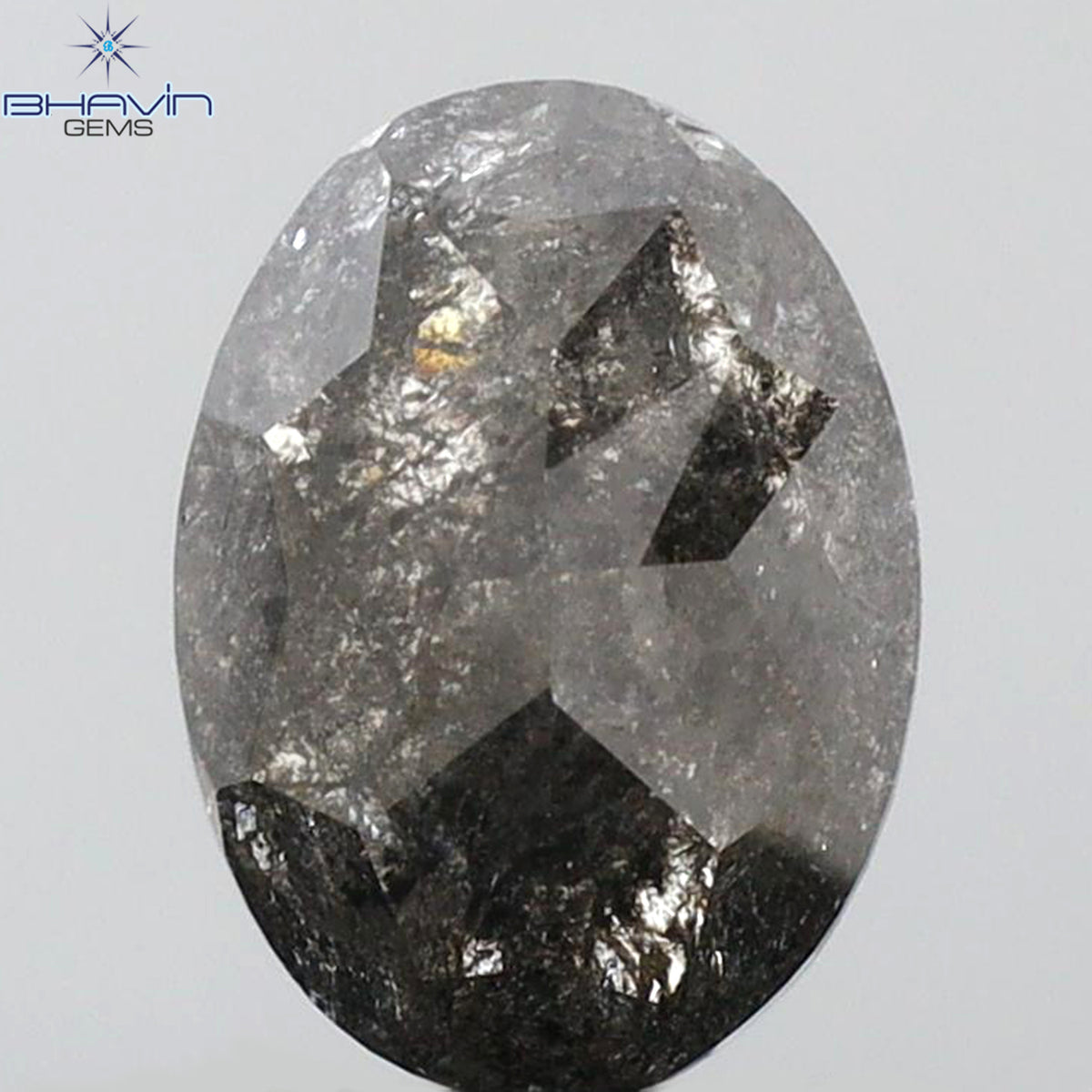 1.53 CT Oval Shape Natural Diamond Salt And Papper Color I3 Clarity (7.91 MM)