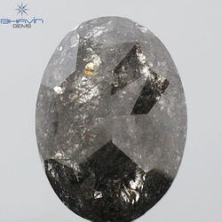 1.53 CT Oval Shape Natural Diamond Salt And Papper Color I3 Clarity (7.91 MM)