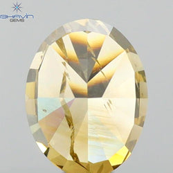 1.01 CT Oval Shape Natural Diamond Brown Yellow Color I2 Clarity (6.60 MM)