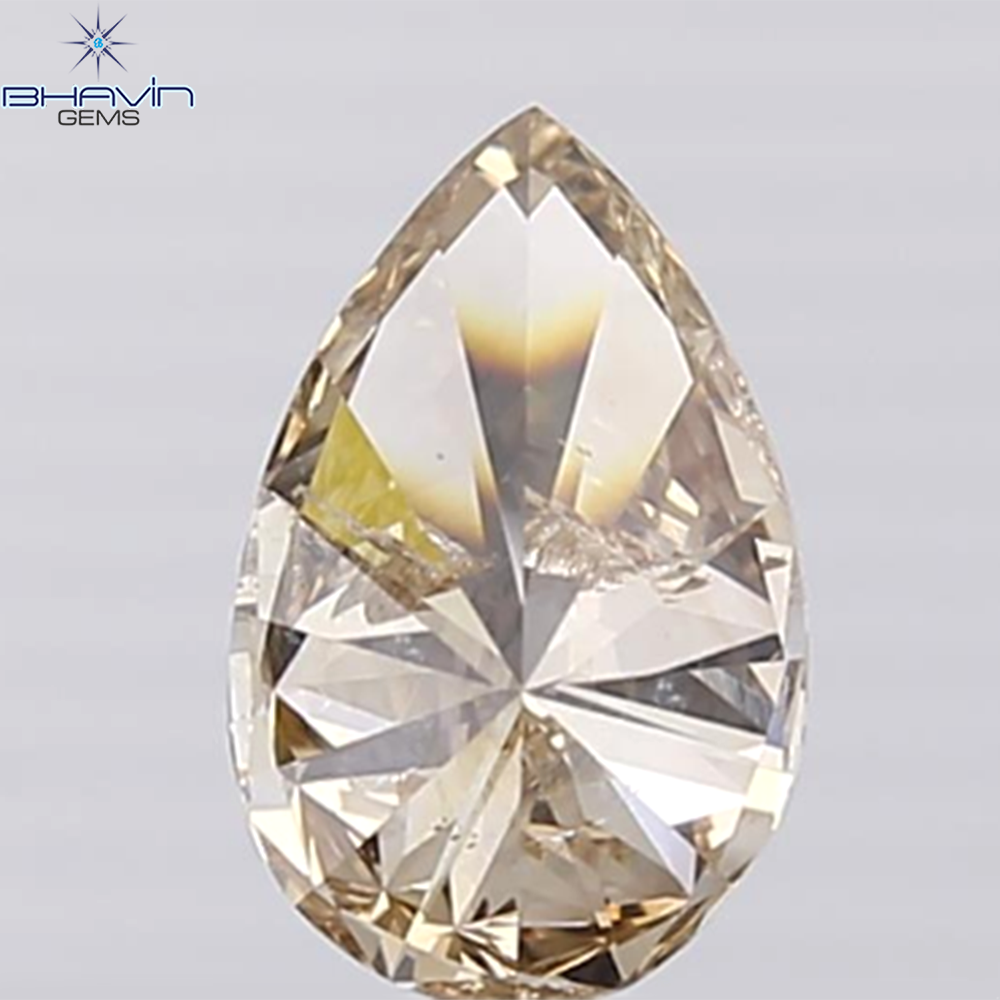 0.97 CT Pear Shape Brown Diamond I1 Clarity (8.47 MM)
