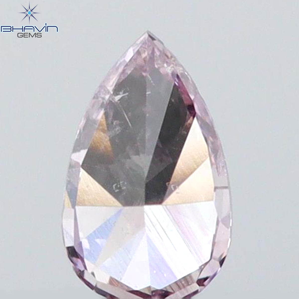 0.11 CT Natural Pear Diamond Vivid Pink Color Clarity VS2 (3.90 MM)