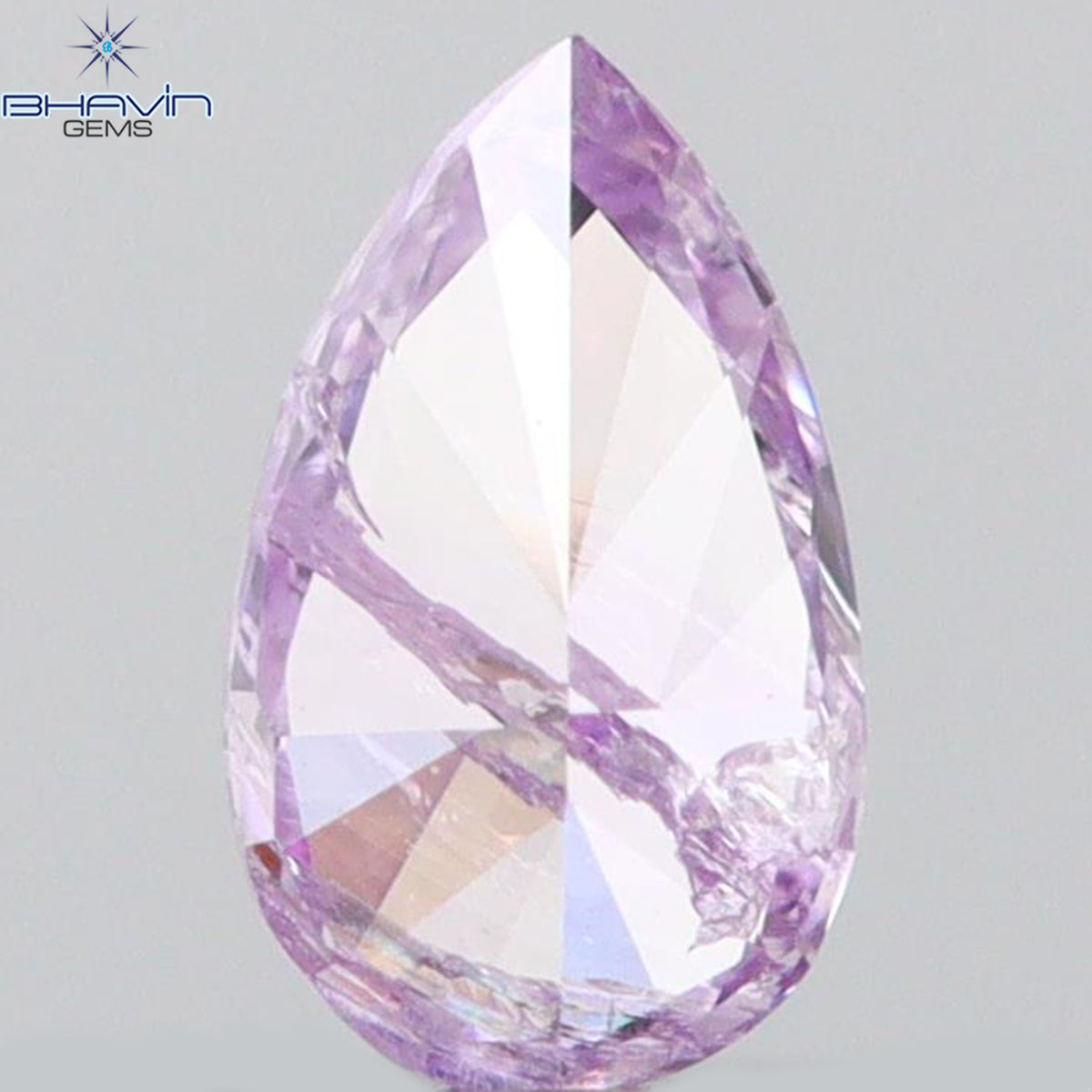 0.10 CT Natural Pear Diamond Pink Color Clarity I2 (4.02 MM)