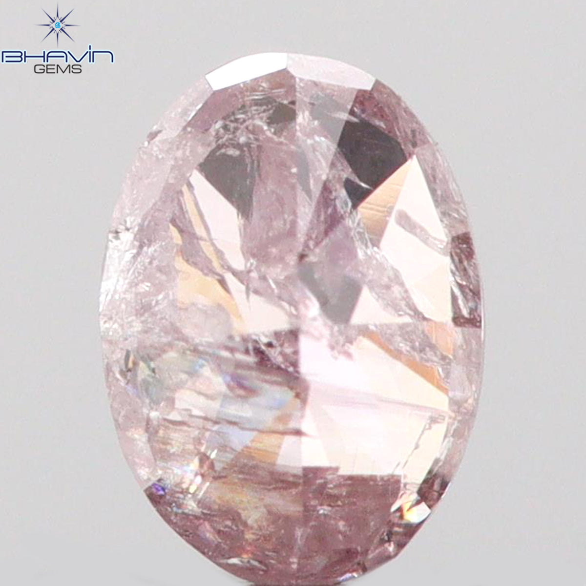 0.18 CT Natural Oval Diamond Pink Color Clarity I3 (4.09 MM)