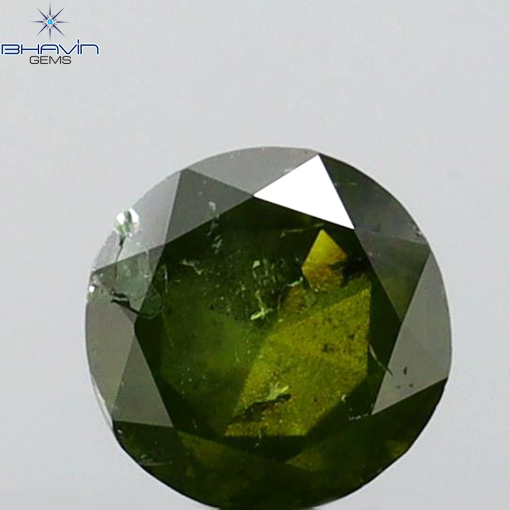 0.09 CT ラウンド ローズ カット シェイプ 天然ダイヤモンド グリーンがかったブルー カラー SI1 クラリティ (4.00 MM)