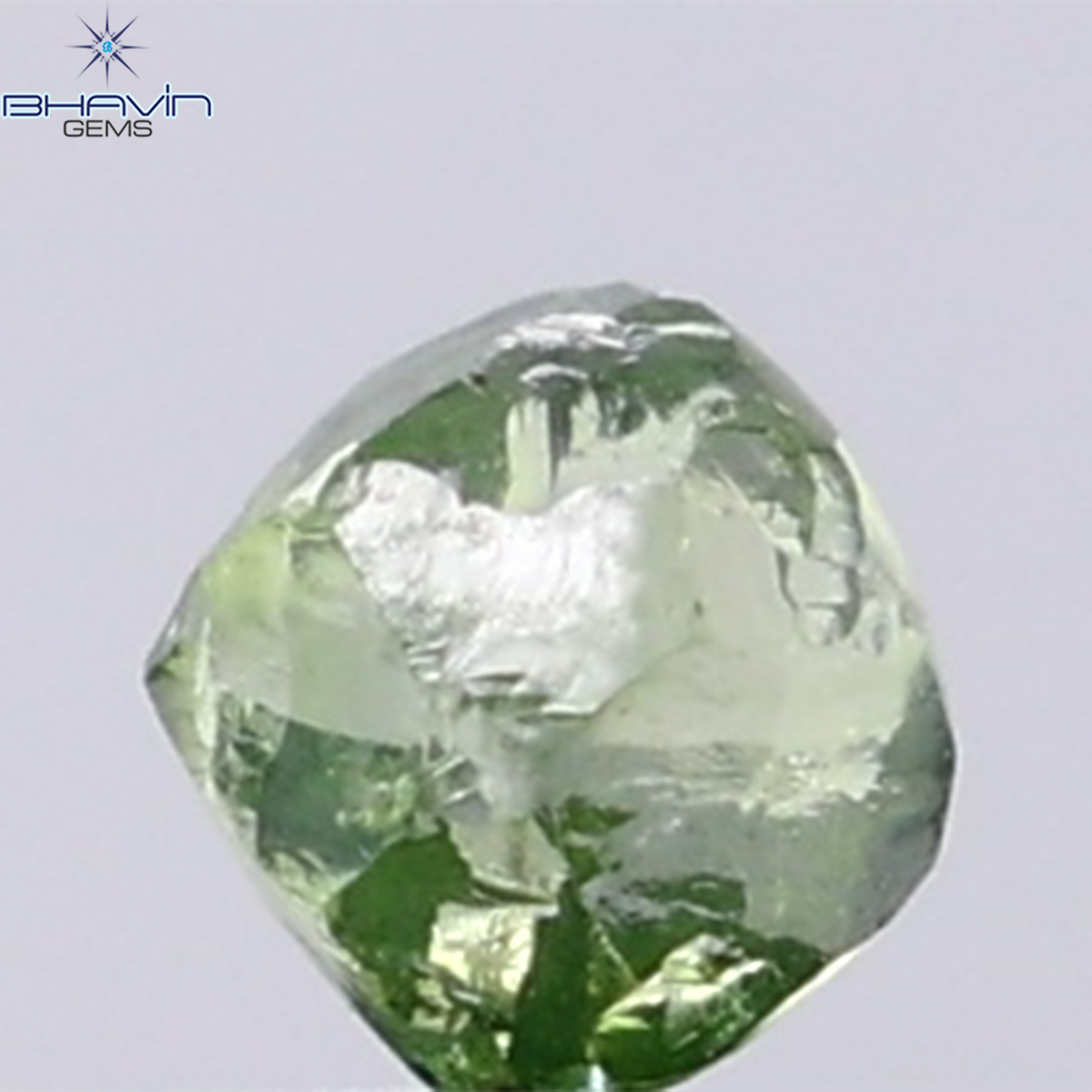 0.96 CT Natural Rough Diamond Enhanced Green Color Clarity SI (5.09 MM)