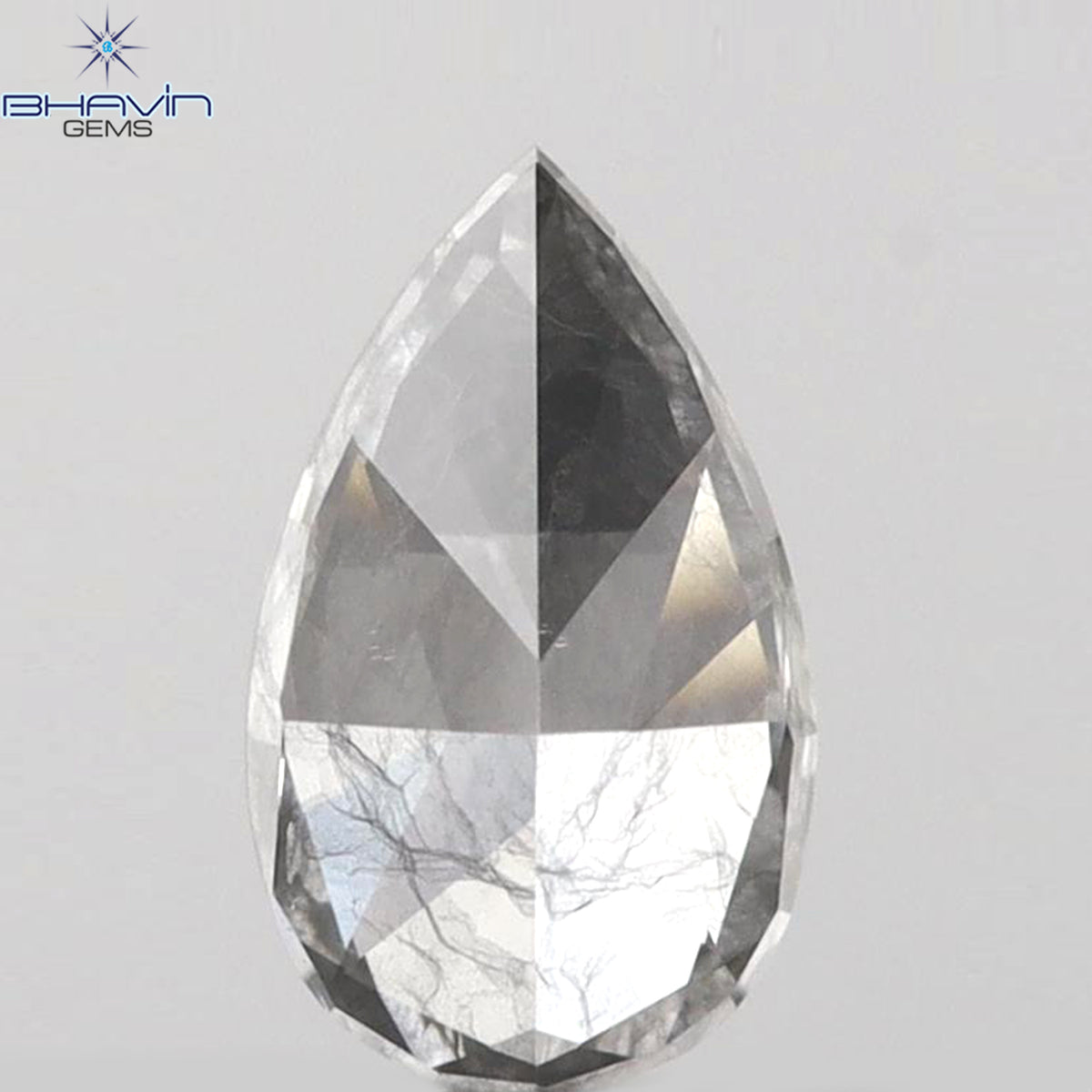 0.32 CT ペアシェイプ 天然ダイヤモンド ブルーイッシュグレーカラー SI2 クラリティ (5.51 MM)