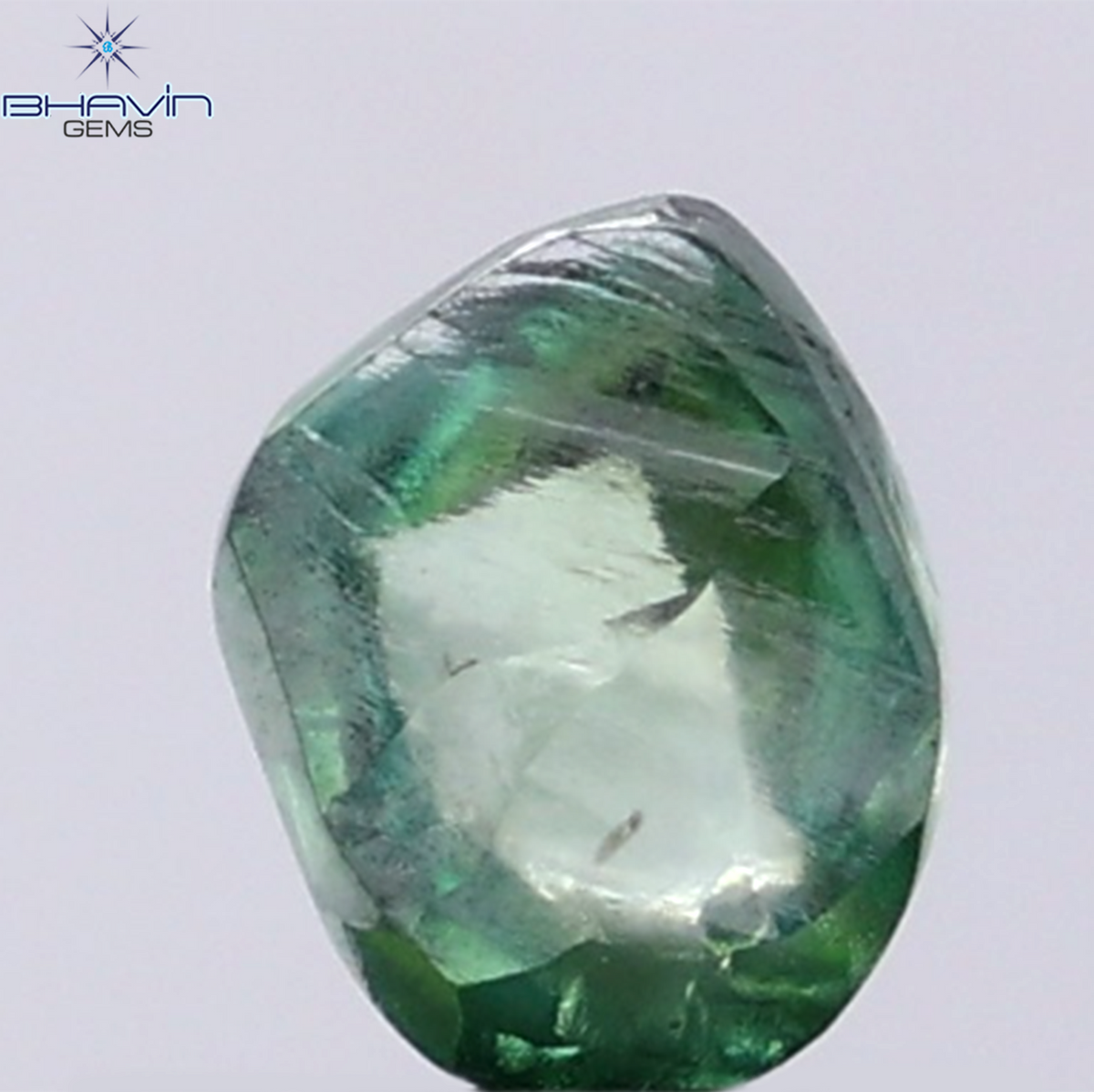 1.57 CT Natural Rough Diamond Enhanced Green Blue Color Clarity VS (7.54 MM)