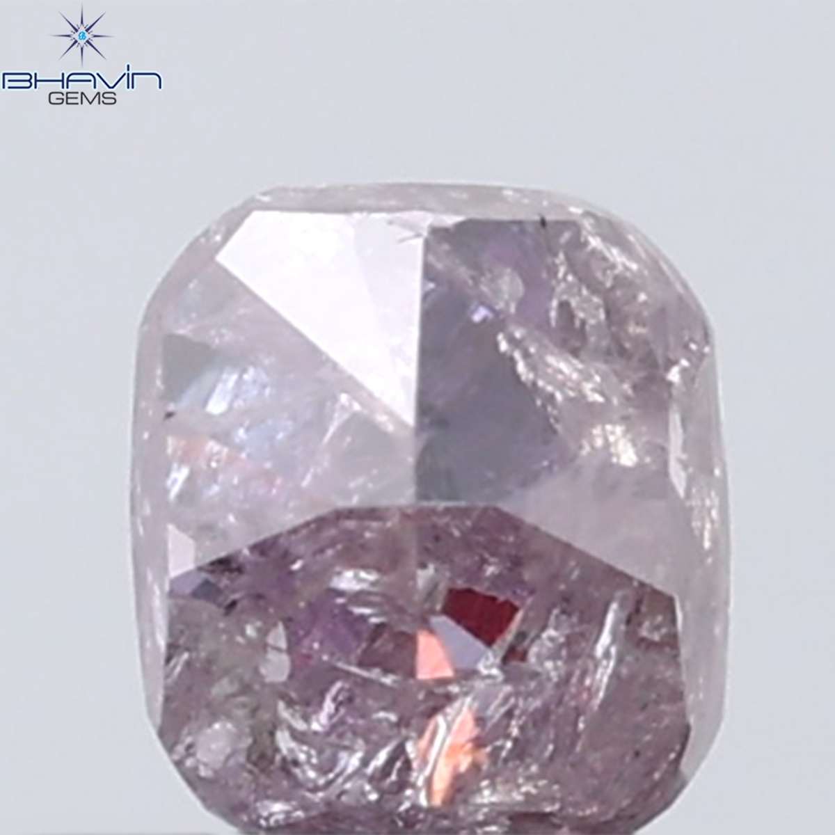 0.38 CT Cushion Diamond Natural Pink Color I3 Clarity (3.84 MM)