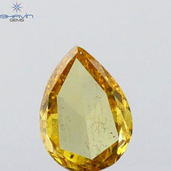 0.13 CT Pear Shape Natural Diamond Orange Yellow Color VS2 Clarity (4.41 MM)