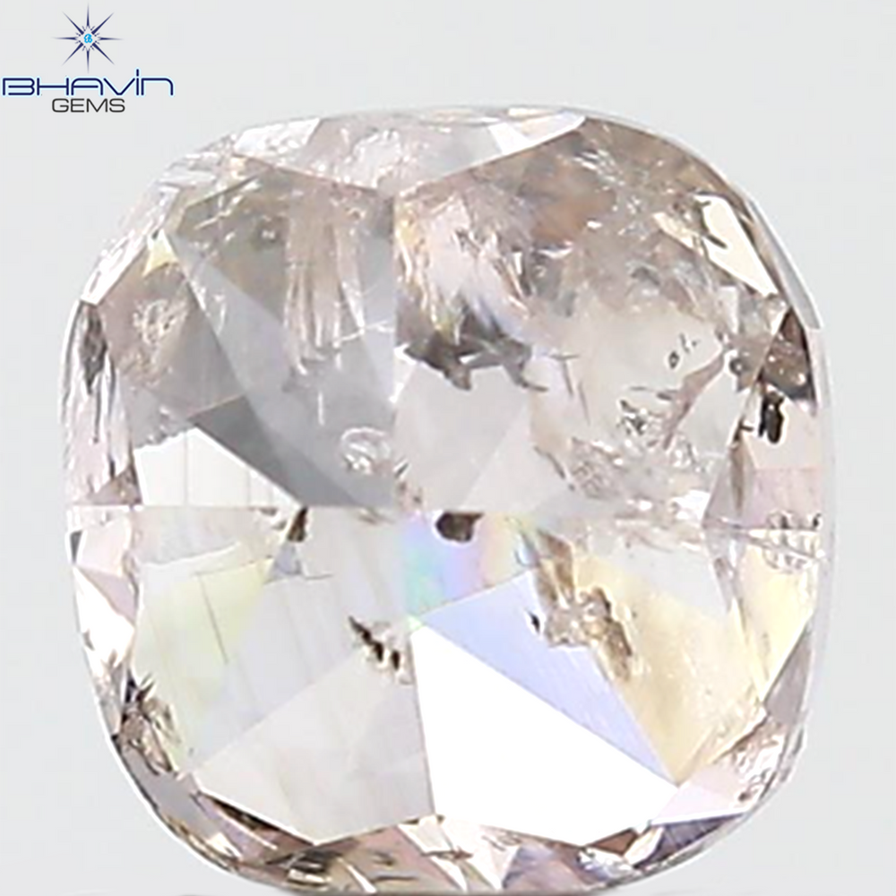 GIA Certified 1.06 CT Cushion Diamond Brown Pink Color Natural Loose Diamond I3 Clarity (6.10 MM)