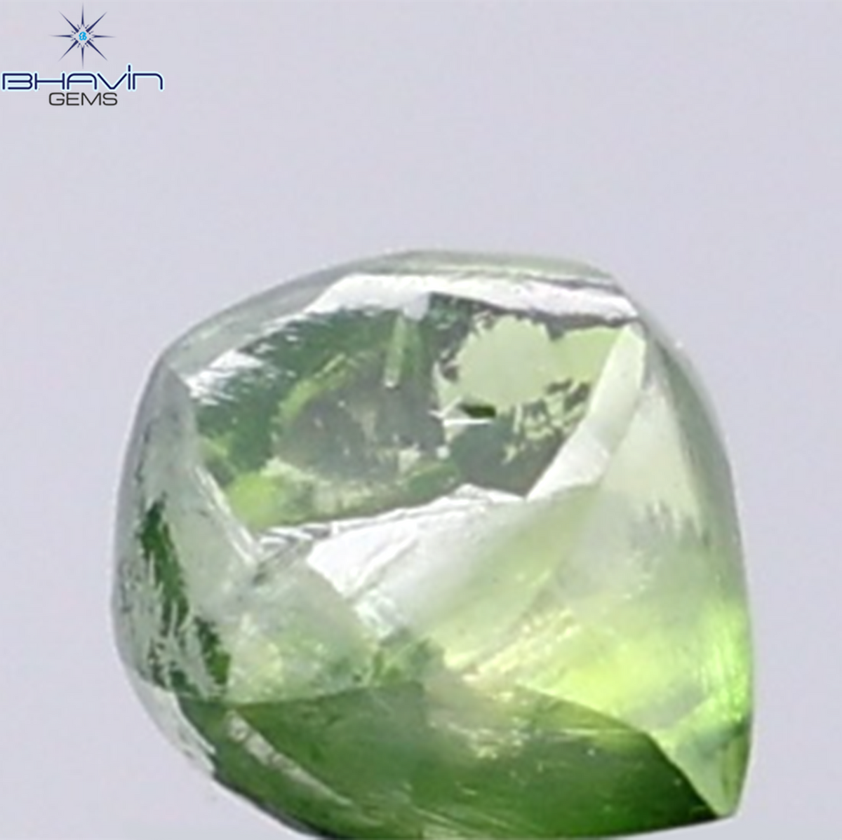 0.92 CT Natural Rough Diamond Enhanced Green Color Clarity VS (5.77 MM)