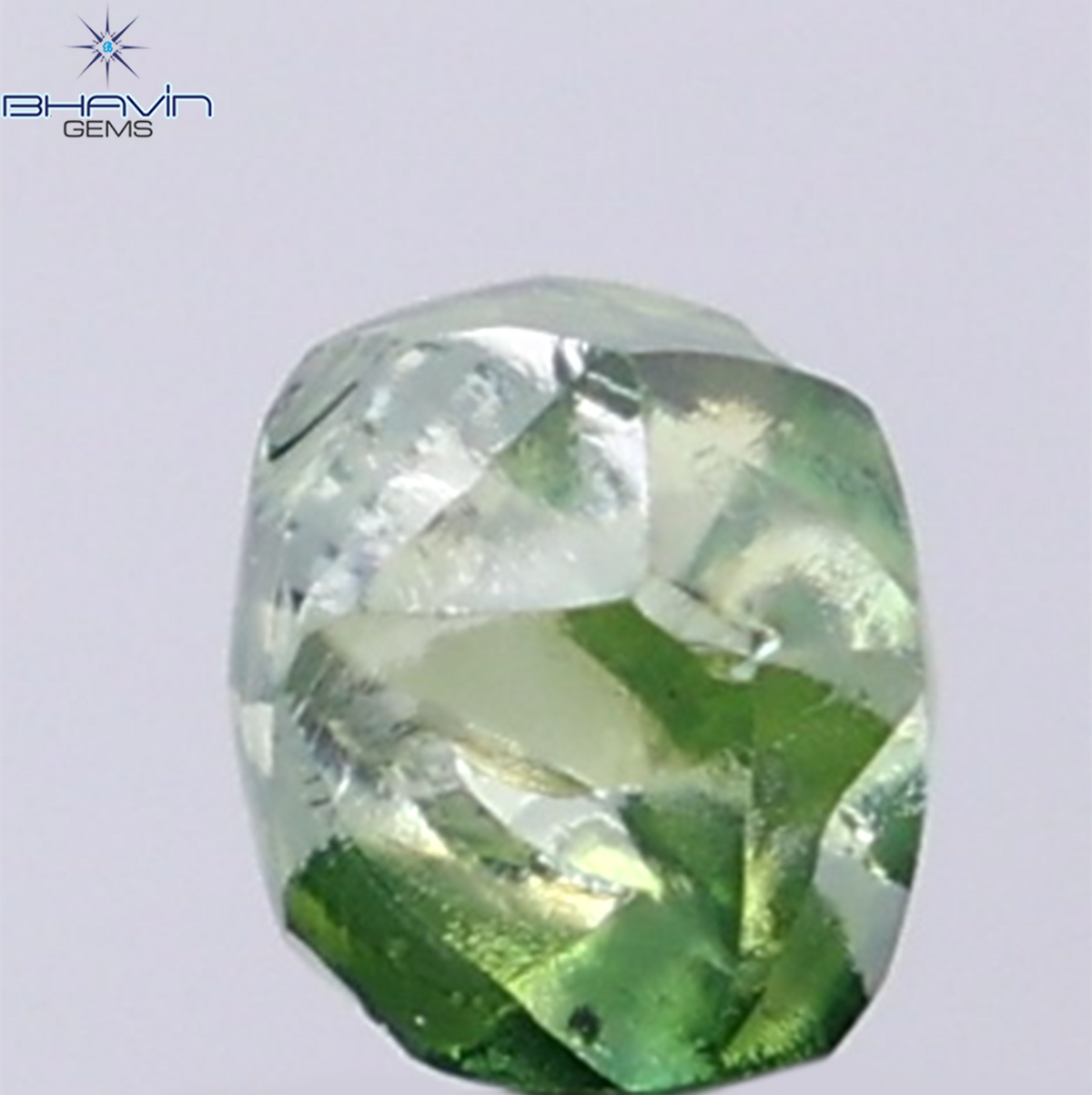 1.21 CT Natural Rough Diamond Enhanced Green Color Clarity VS (6.32 MM)