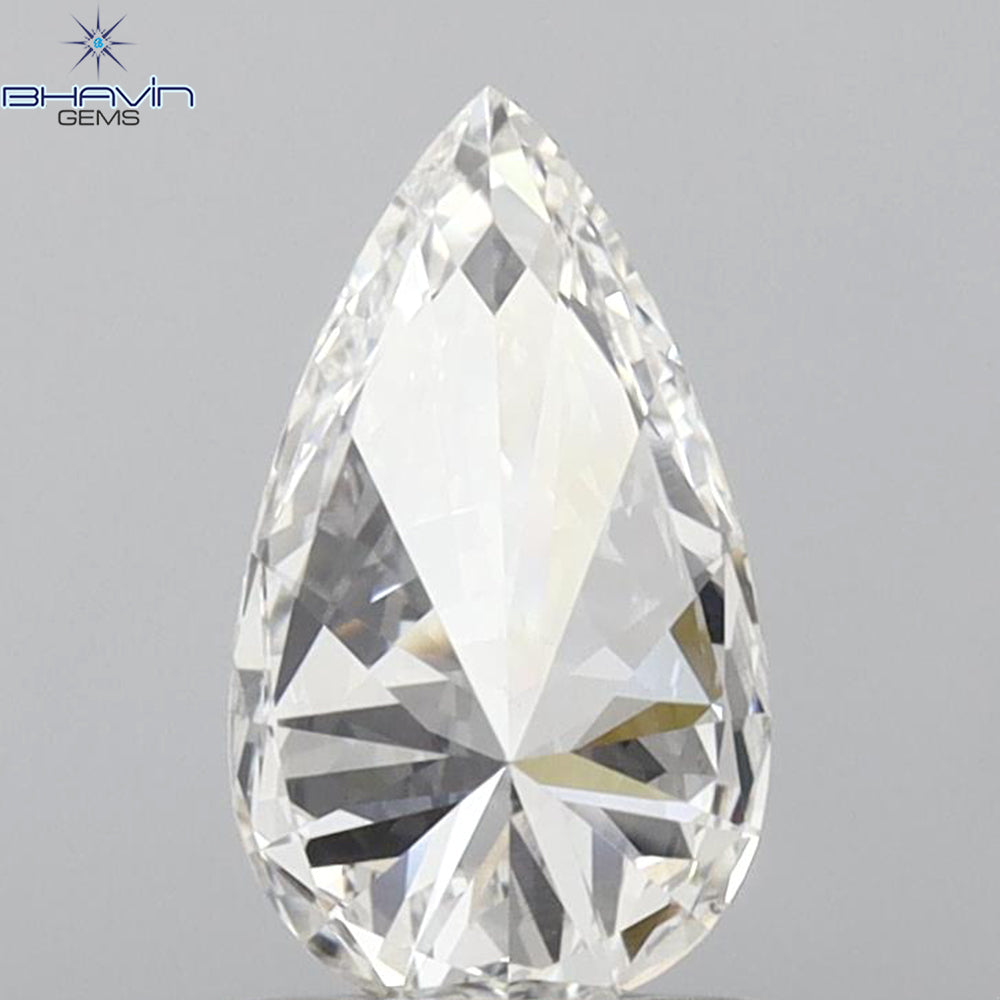 GIA Certified 1.01 CT Pear Diamond White (H) Color Natural Diamond (9.44 MM)