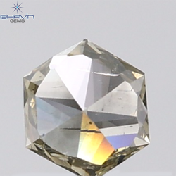 1.00 CT Hexagon Diamond Natural Grey Green Color SI Clarity (4.83 MM)