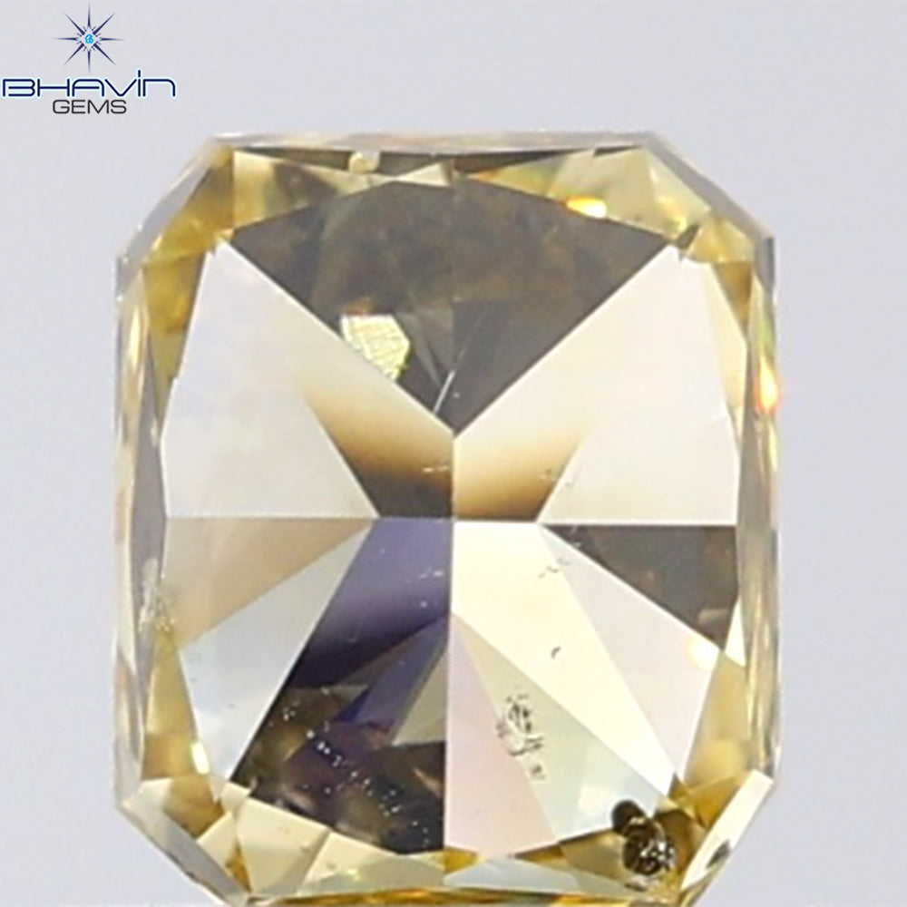 0.63 CT Radiant Shape Natural Diamond Orange Color SI1 Clarity (5.13 MM)