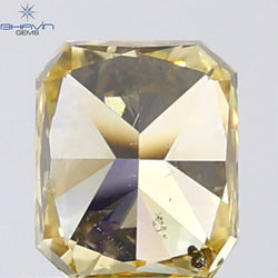0.63 CT Radiant Shape Natural Diamond Orange Color SI1 Clarity (5.13 MM)