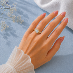 Round Halo Diamond Engagement Ring with Diamond Band