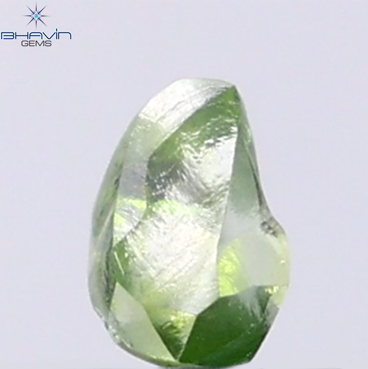 1.00 CT Natural Rough Diamond Enhanced Green Color Clarity VS (5.89 MM)
