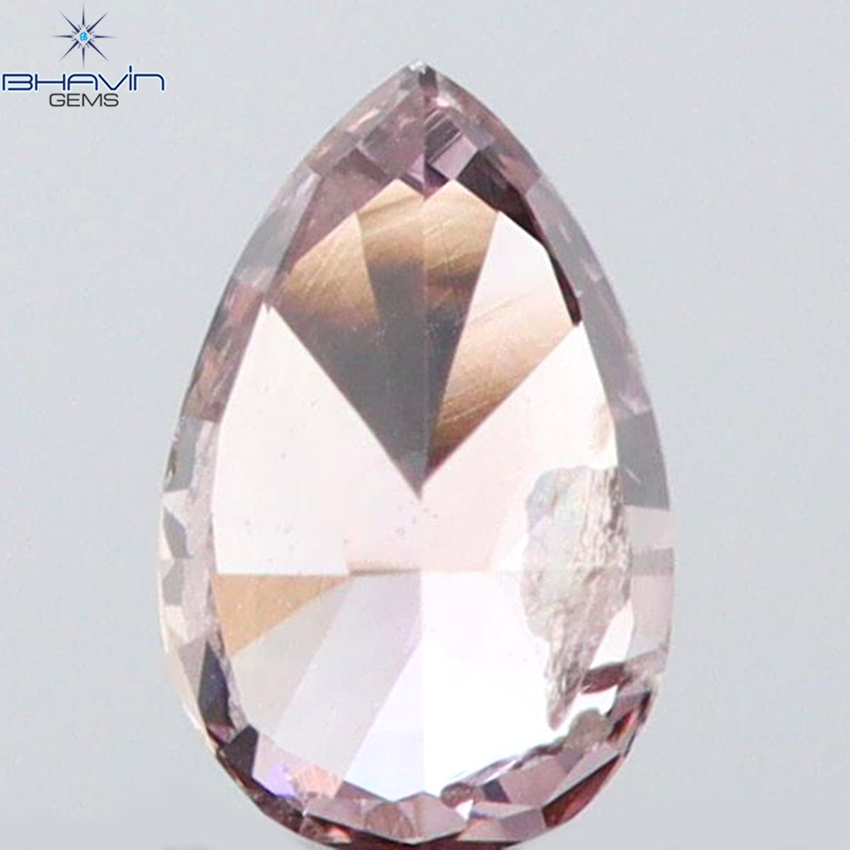 0.09 CT Natural Pear Diamond Pink Color Clarity SI2 (3.54 MM)