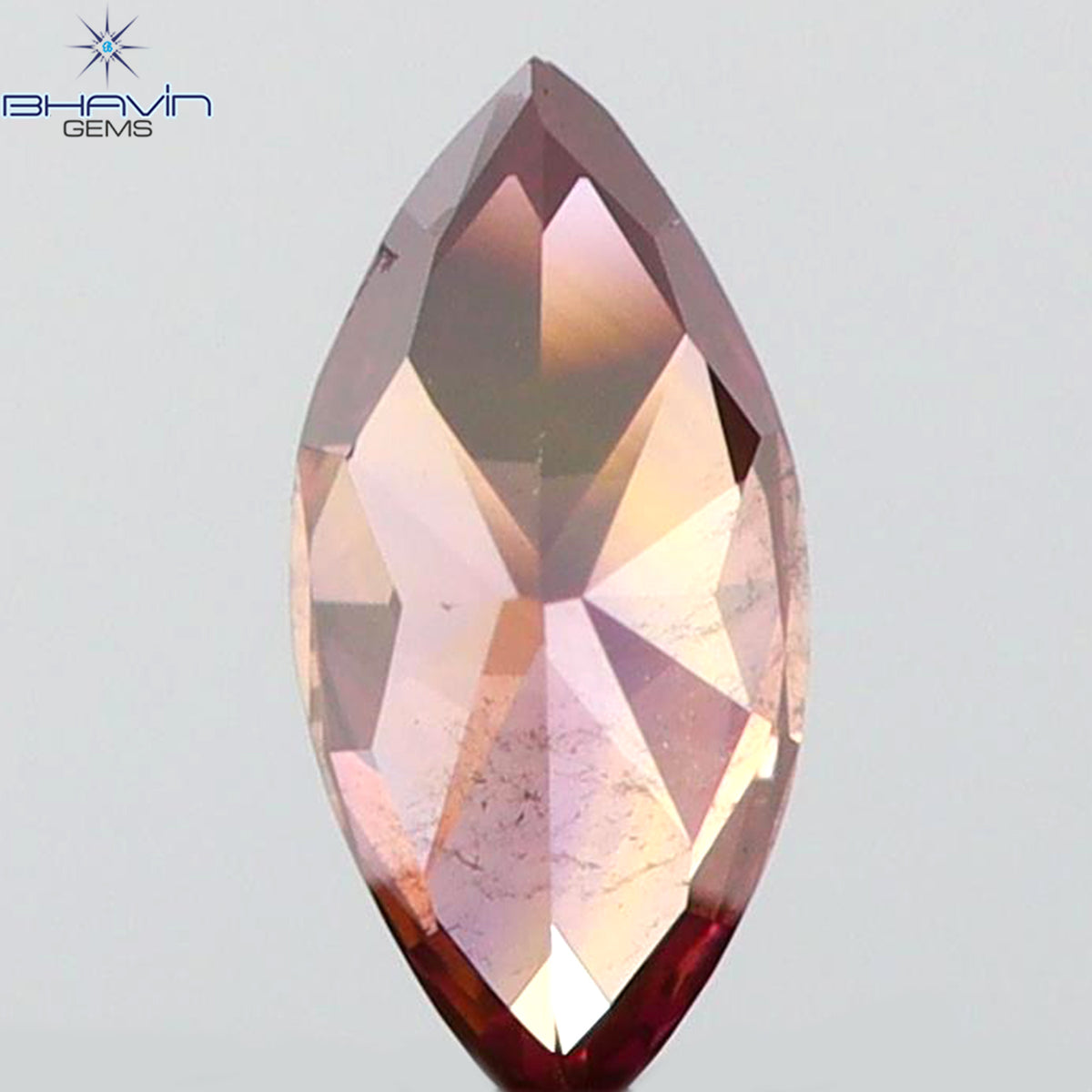 0.10 CT マーキスシェイプ 天然ルースダイヤモンド ピンクカラー VS2 クラリティ (4.32 MM)
