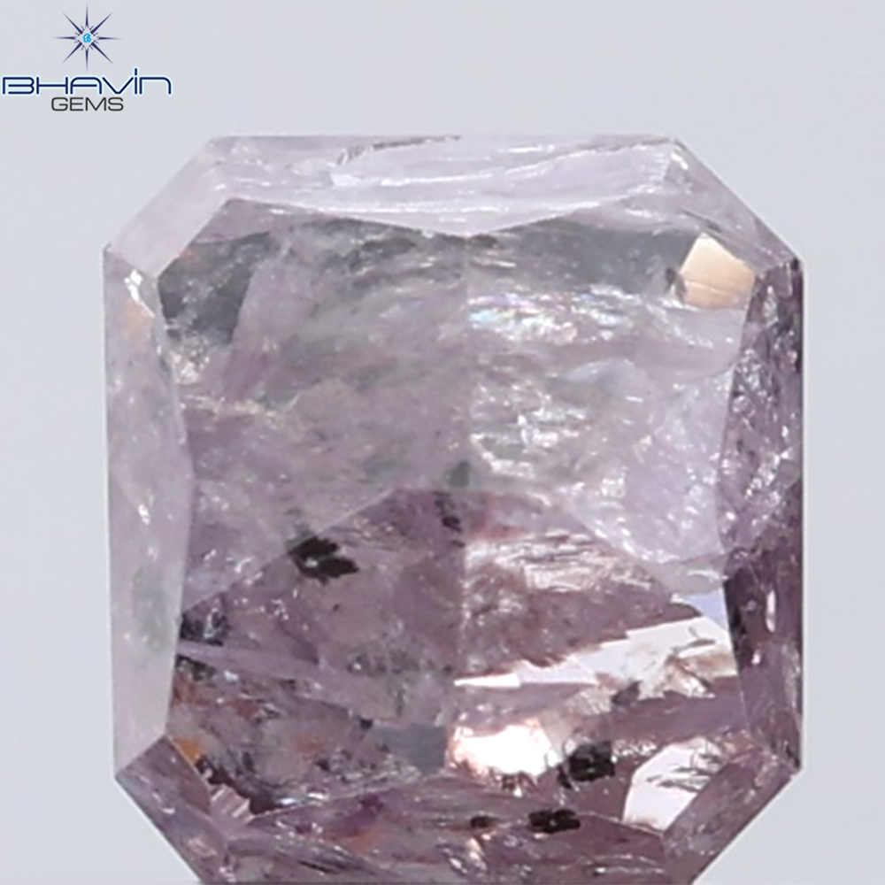 0.74 CT Radiant Diamond Natural Pink Color I3 Clarity (4.93 MM)