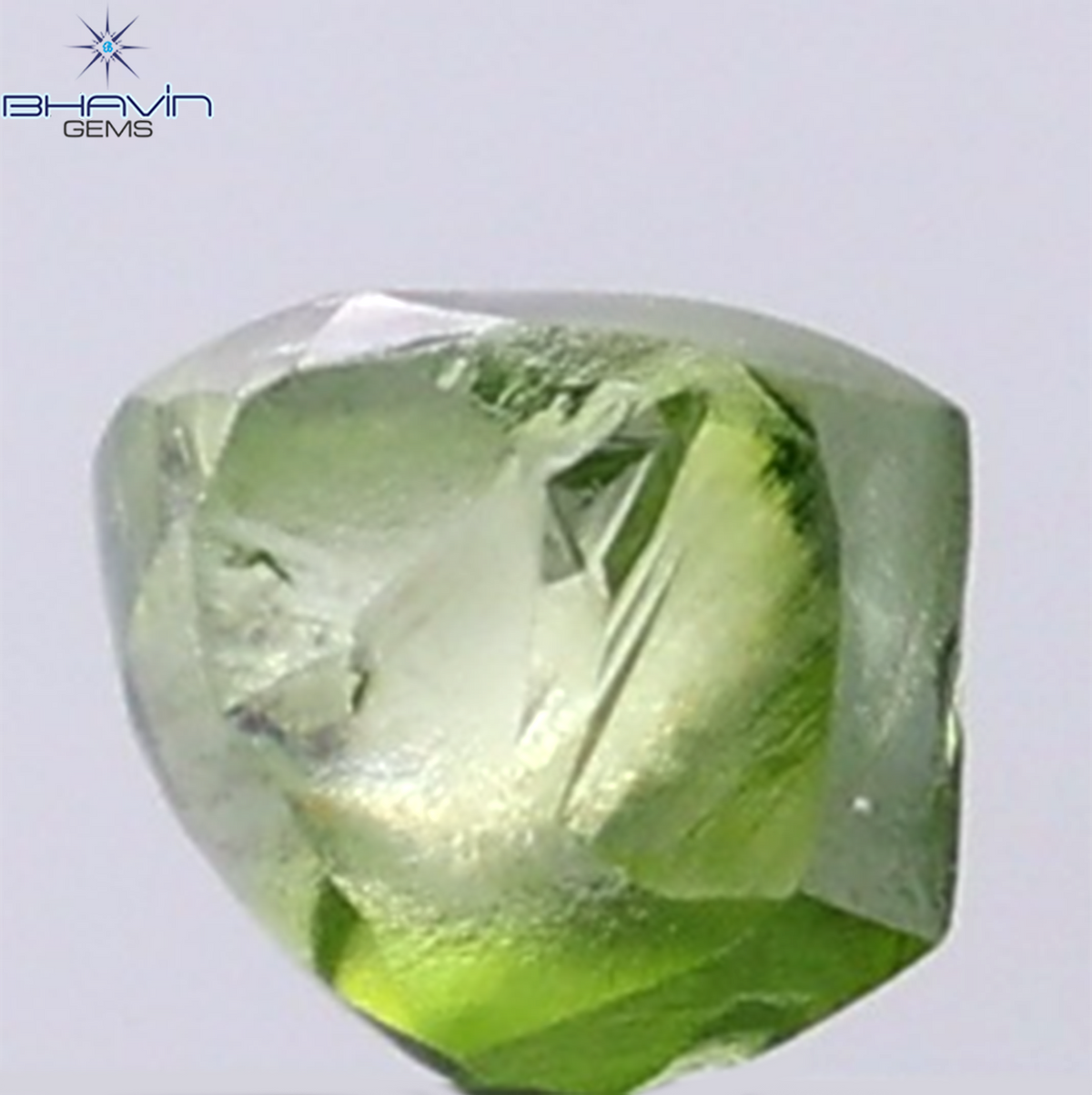 1.05 CT Natural Rough Diamond Enhanced Green Color Clarity VS (5.88 MM)