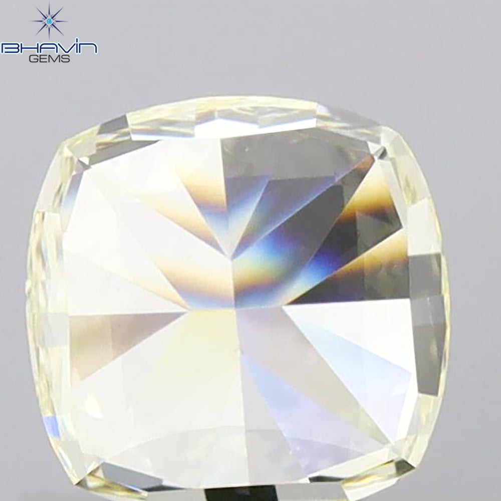 1.02 CT Cushion Shape Natural Diamond Yellow Color VS2 Clarity (5.32 MM)