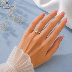 Classic Emerald Cut Diamond Engagement Ring with Pave Accents