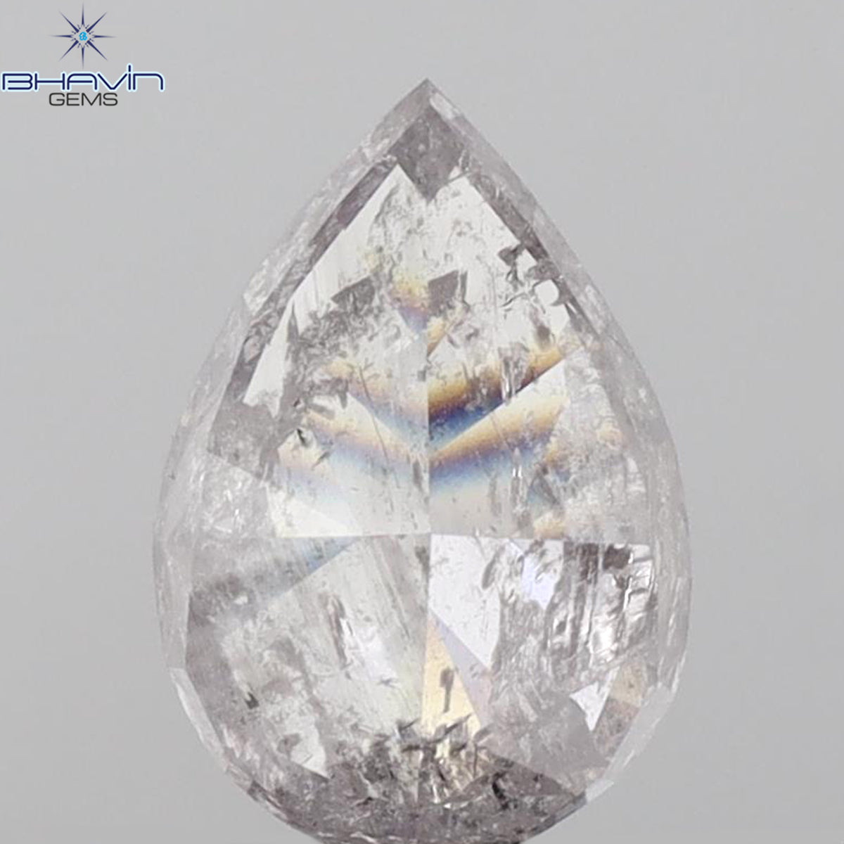 2.34 CT ペアシェイプ 天然ダイヤモンド ピンクカラー I3 クラリティ (9.84 MM)