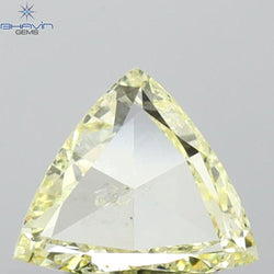 0.64 CT Triangle Shape Natural Diamond Yellow Color SI2 Clarity (6.11 MM)