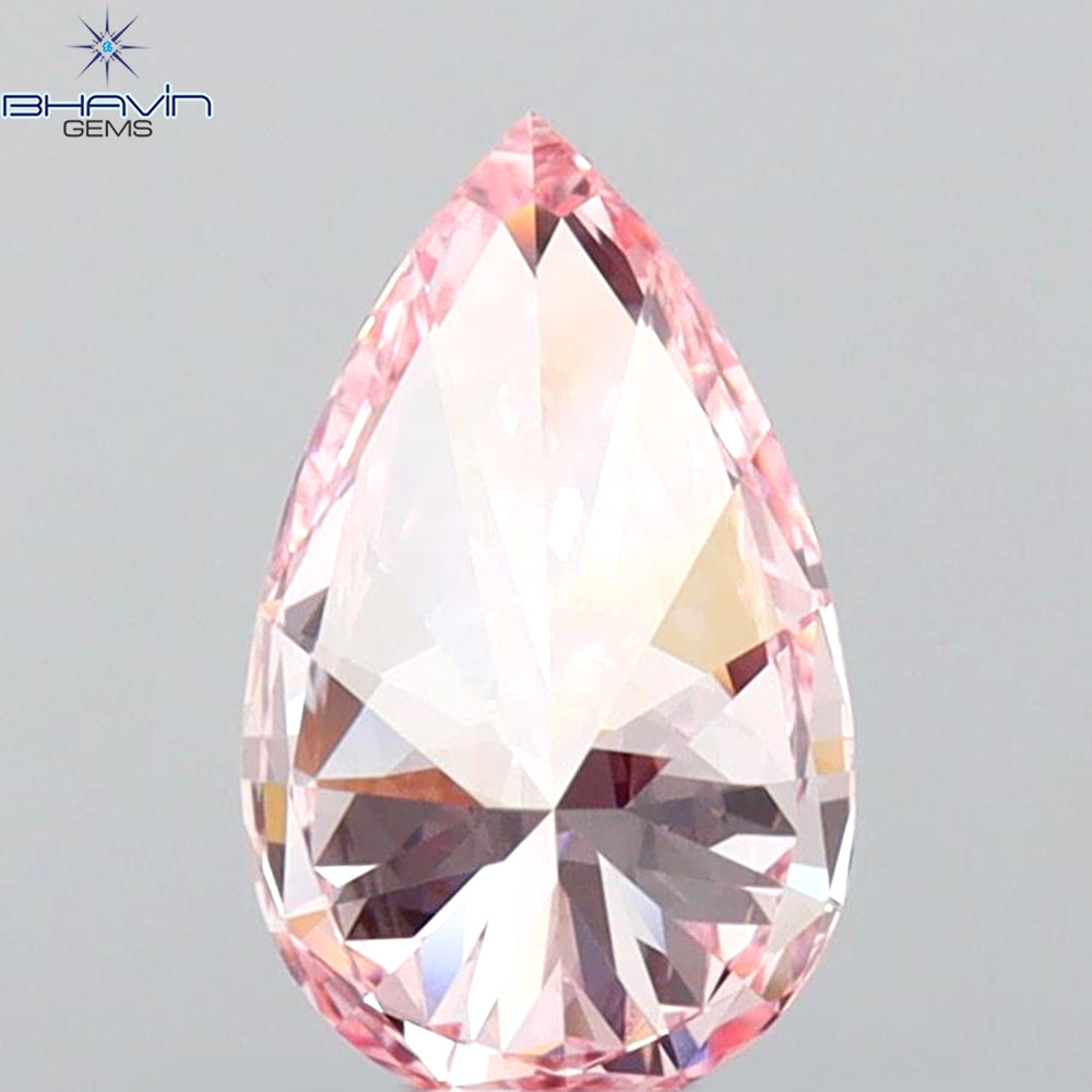 GIA Certified 1.04 CT Pear Diamond Orangy Pink Color Natural Loose Diamond (9.27 MM)