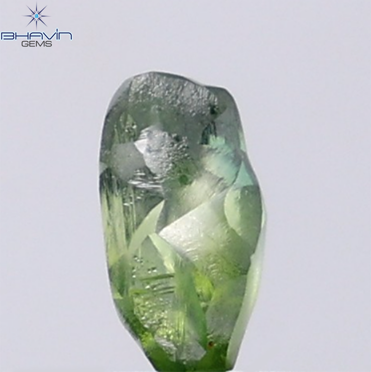 0.95 CT Natural Rough Diamond Enhanced Green Color Clarity VS (7.31 MM)