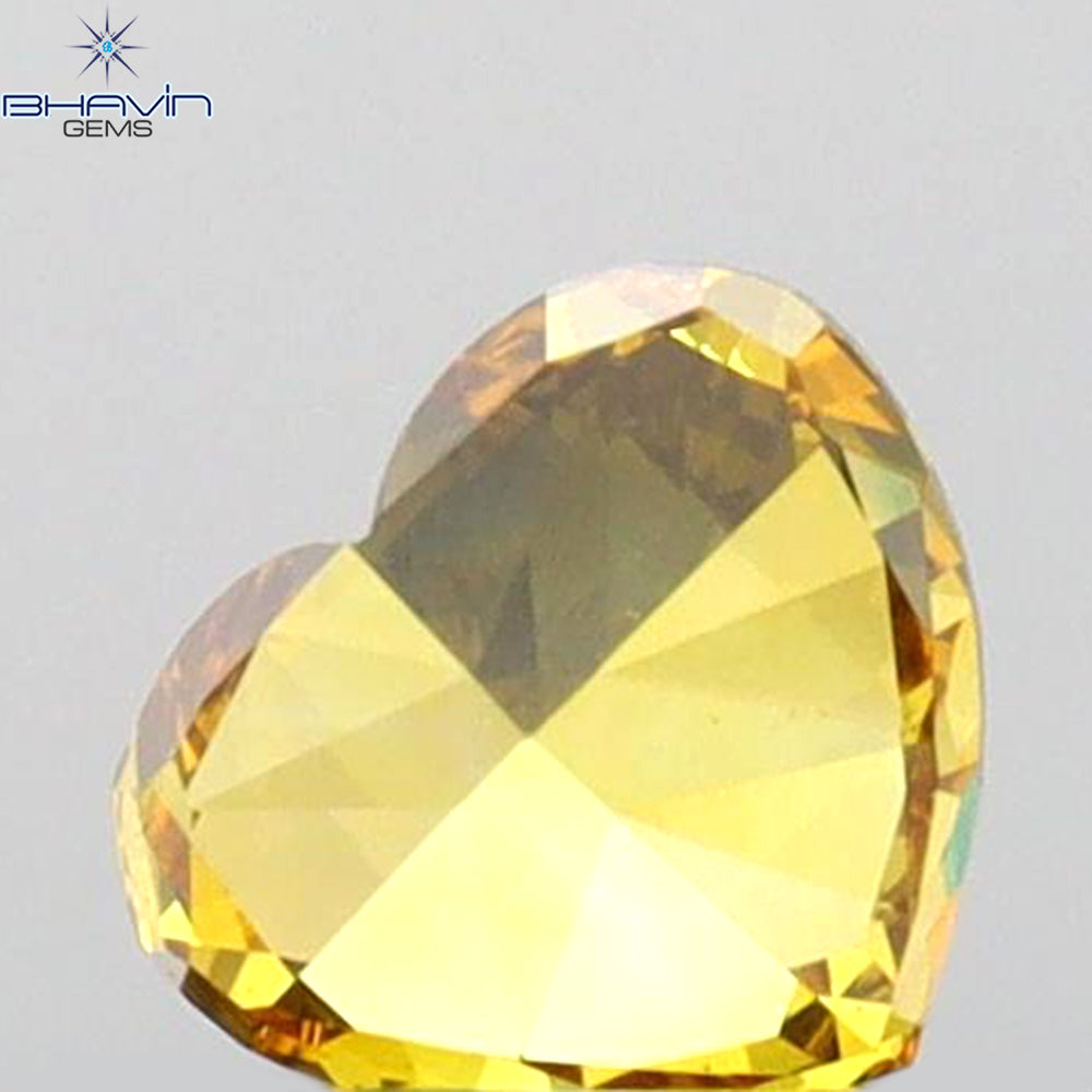 0.32 CT Heart Shape Natural Diamond Orange Color VS2 Clarity (3.95 MM)