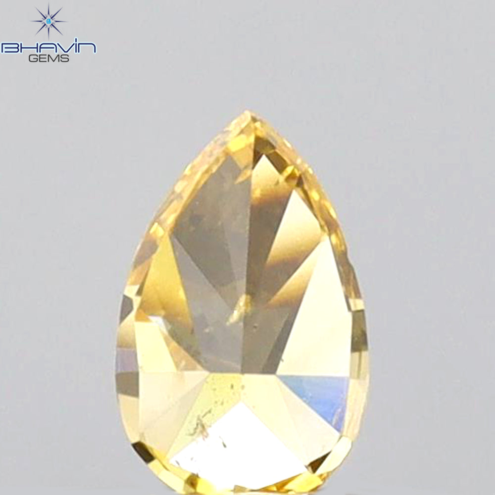 0.25 CT Pear Shape Natural Diamond Orange Color SI1 Clarity (4.90 MM)