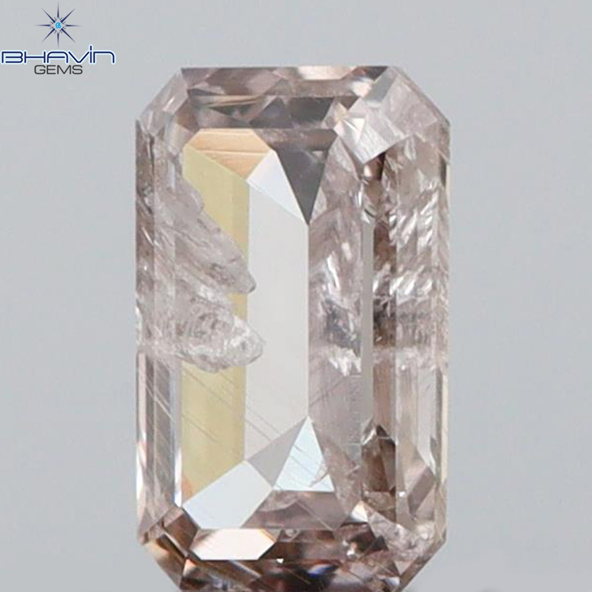 0.43 CT エメラルド シェイプ ナチュラル ダイヤモンド グレー色 SI1 クラリティ (5.22 MM)