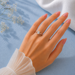 Round Brilliant Cut Tension Bypass Solitaire Engagement Ring in Rose Gold