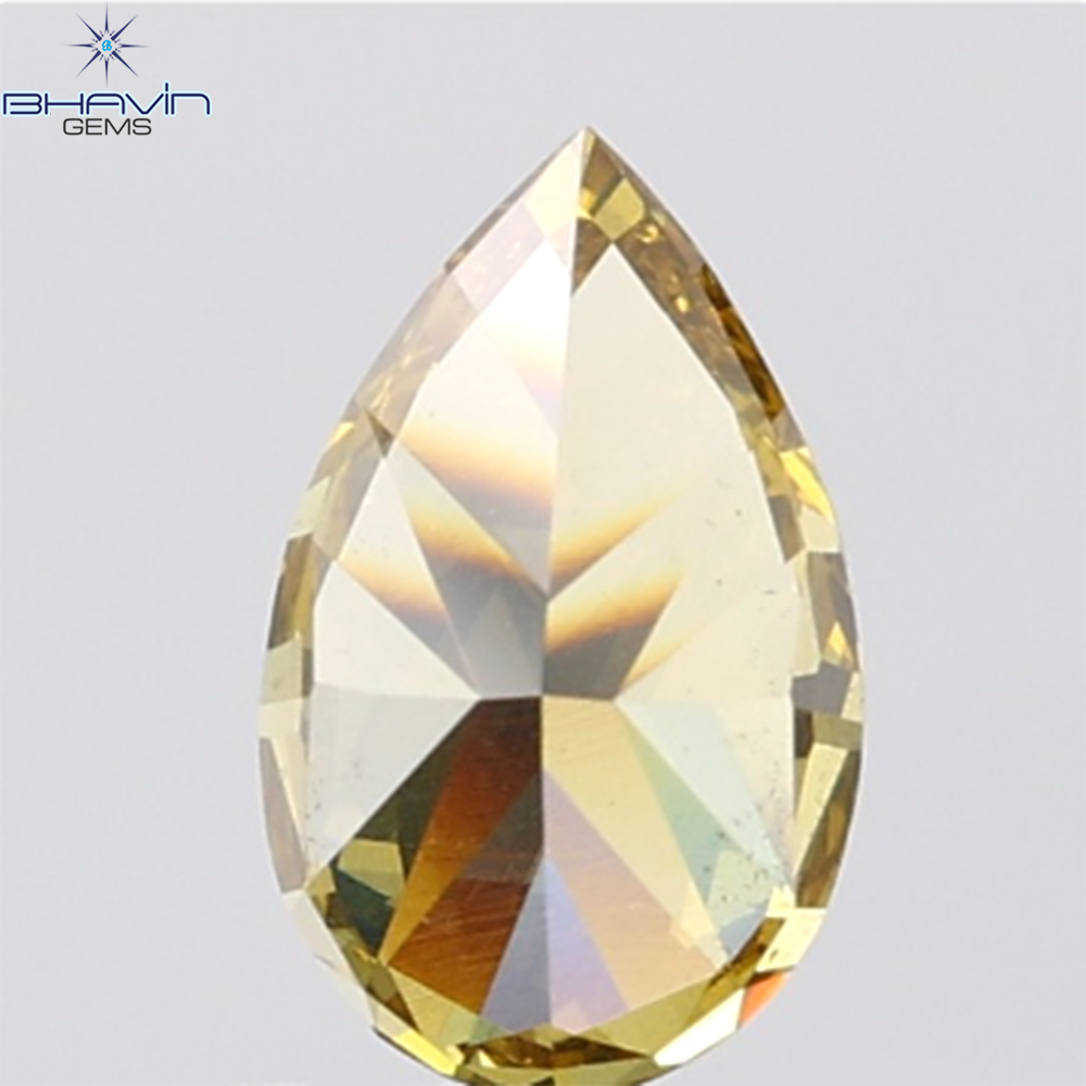 GIA Certified 1.20 CT Pear Diamond Natural Brownish Greenish Yellow Color SI2 Clarity (8.82 MM)