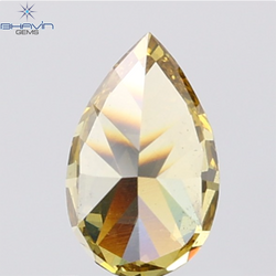 GIA Certified 1.20 CT Pear Diamond Natural Brownish Greenish Yellow Color SI2 Clarity (8.82 MM)