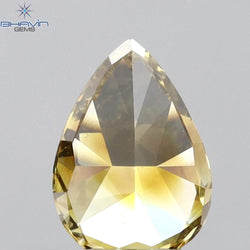 0.59 CT Pear Shape Natural Diamond Orange Yellow Color VS2 Clarity (6.50 MM)