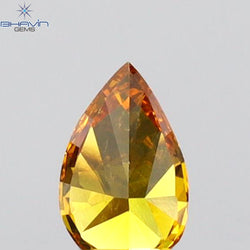 0.21 CT Pear Shape Natural Diamond Orange Color VS1 Clarity (5.04 MM)