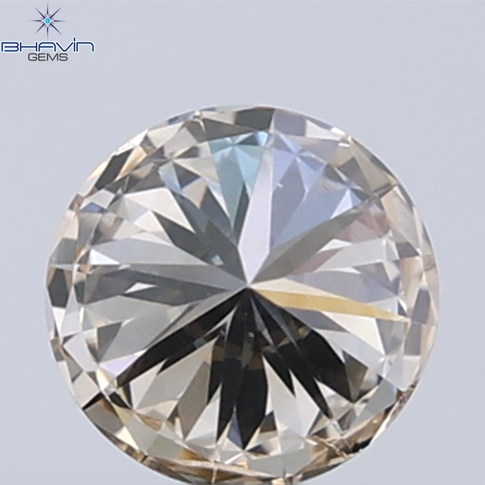 0.36 CT Natural Round Diamond Brown Color Clarity VS1 (4.64 MM)