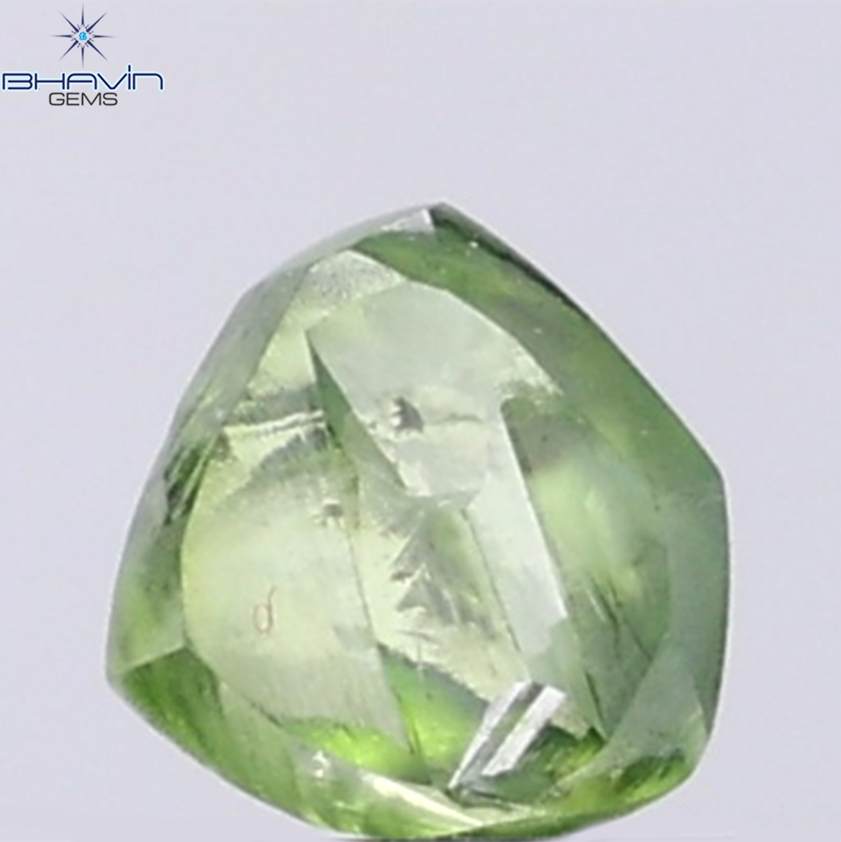 0.99 CT Natural Rough Diamond Enhanced Green Color Clarity VS (5.89 MM)