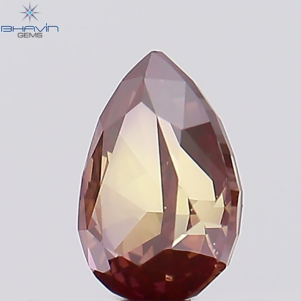 0.40 CT Natural Pear Diamond Enhanced Pink Color Clarity VS1 (5.39 MM)