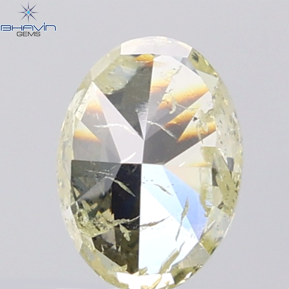1.77 CT Oval Diamond Natural Yellow Color I1 Clarity (8.48 MM)